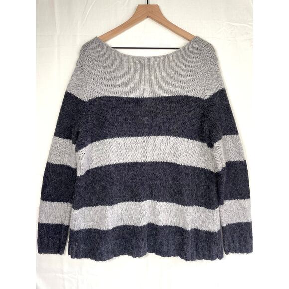 GAP Alpaca Blend Sweater Size XXL Scoop Neck Stripe Colorblock Minimalist Preppy - Picture 7 of 11